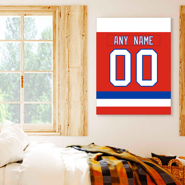 Washington Jersey Custom Canvas Print Wall Art for Boy Girl Men Women Hockey Personalized Canvas Art